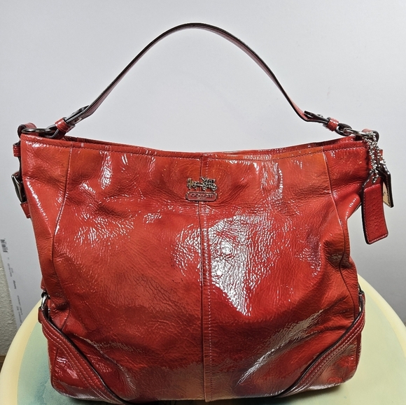 Coach Red Shoulder Bag with Luxurious Hobo Style - Picture 11 of 13